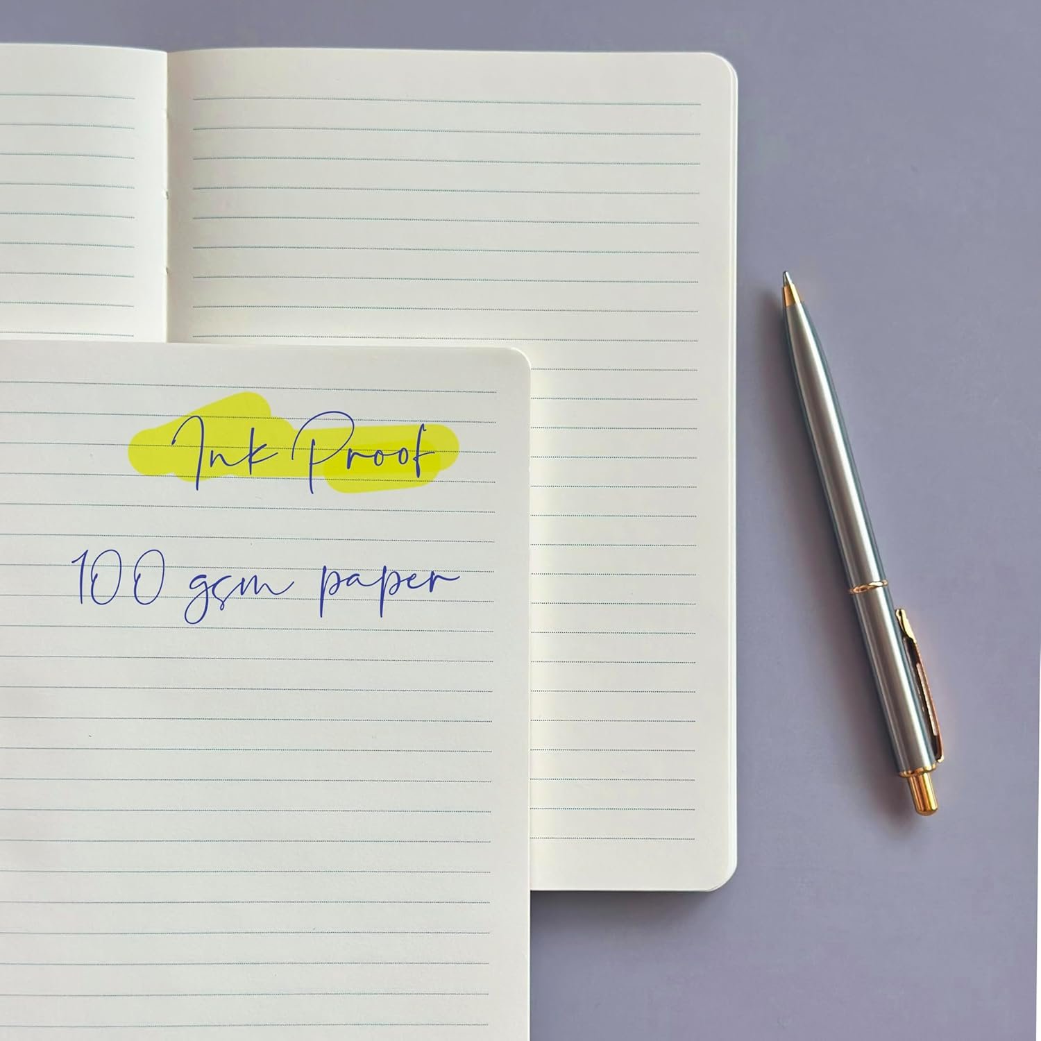 le vent Set of 2 Lined Bound Notebooks A5 – Each 200 Lay Flat Pages – 5x8 Hardcover Journal Refills – Fountain Pen Friendly 100 gsm Paper – 100% Recycled Notebook - Image 2