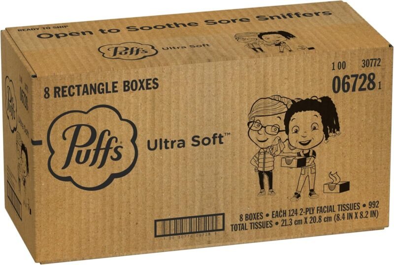 Puffs Ultra Soft Non-Lotion Facial Tissue, 8 Family Boxes, 124 Facial Tissues per Box - Image 13