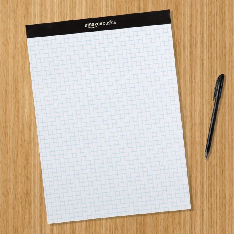 Amazon Basics Quad Ruled Graph Paper Pad, 600 Sheets, 6 pack of 100 Sheets, White, Letter Size 8.5 x 11-inch - Image 5