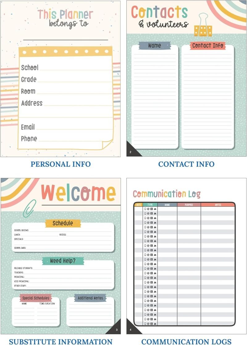 Carson Dellosa We Belong Teacher Planner, 8" x 11" Boho Rainbow Lesson Plan Book With Stickers, Checklist, Notes, School Supplies for Classroom Organization - Image 6
