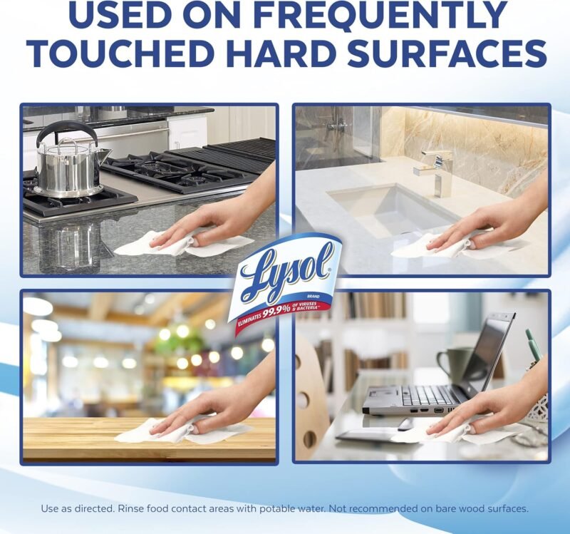 Lysol Disinfectant Wipes, Multi-Surface Antibacterial Cleaning Wipes, For Disinfecting and Cleaning, Crisp Linen, 80 Count - Image 4
