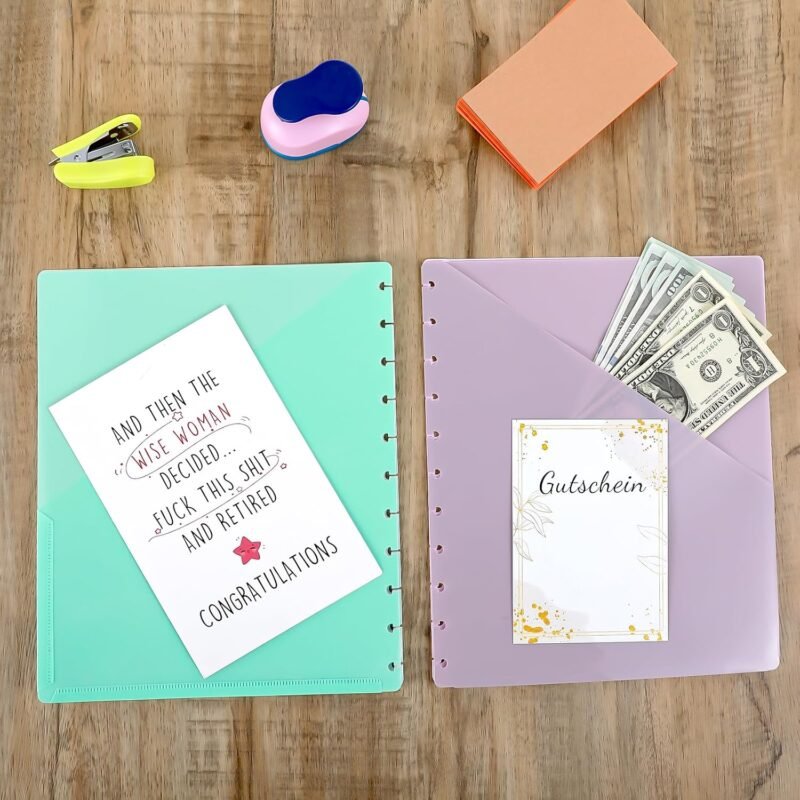 5 Pcs Happy Planner Inserts Happy Planner Accessories Discbound Notebook Accessories Discbound Dividers with Pockets Discbound Notebook Colored Discbound Slash Pocket Folder for Binder Folder Office - Image 6
