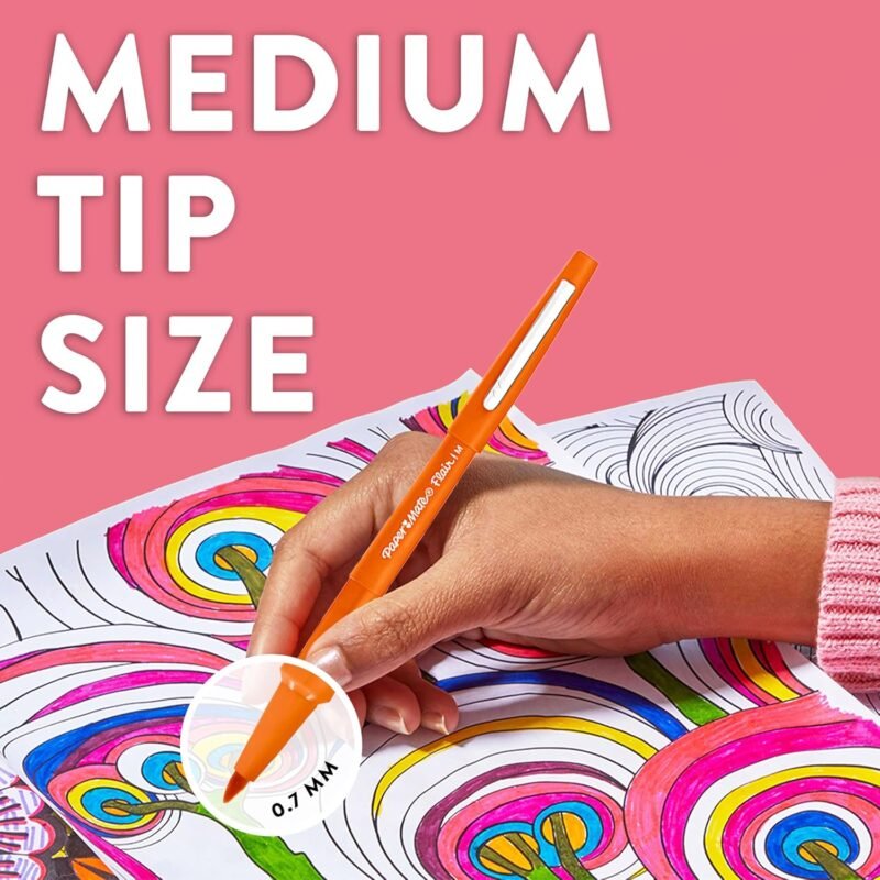 Paper Mate Flair Felt Tip Pens | Medium Point (0.7 mm) Marker Pens | Assorted Candy Pop Colouring Pens | for Kids & Adult Colouring, Journalling & More | 24 Count - Image 7