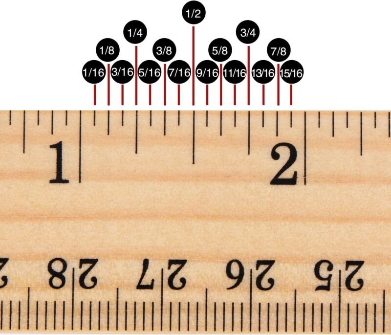 Outus 12 Pack Wood Ruler Bulk for Students Wooden School Rulers Gifts Office Classroom Measuring, 2 Scale, 12 Inch and 30 cm - Image 3