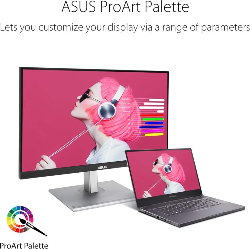 ASUS ProArt Display 27" Monitor PA278CV - WQHD (2560 x 1440), IPS, 100% sRGB, 100% Rec. 709, ΔE < 2, Calman Verified, USB Hub, USB-C, DisplayPort Daisy-chaining, HDMI, Eye Care, Height Adjustable - Image 5