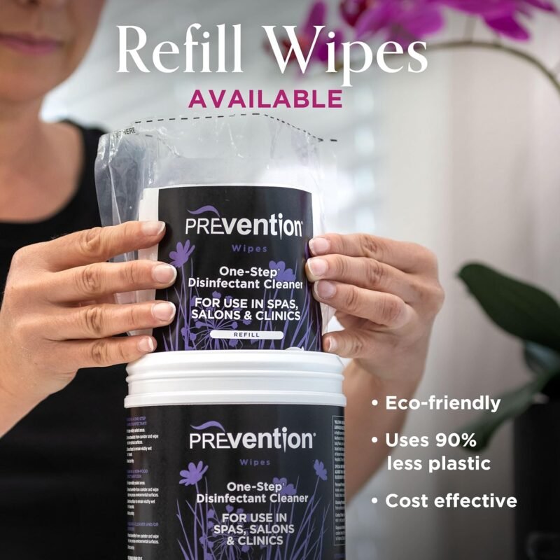All Purpose Disinfectant Wipes – Canister of Cleaning Wipes for Salons, Spas, Wellness Centers and Yoga Studios – Hospital Grade Surface Sanitizing – 160 Count - Image 6