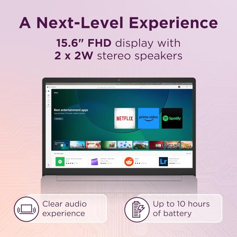 Lenovo IdeaPad 3i Chromebook, 15.6” FHD Display, Intel Celeron N4500, 8GB RAM, 64GB eMMC, 1920x1080 px, 720p Camera, Chrome OS, Abyss Blue - Image 4