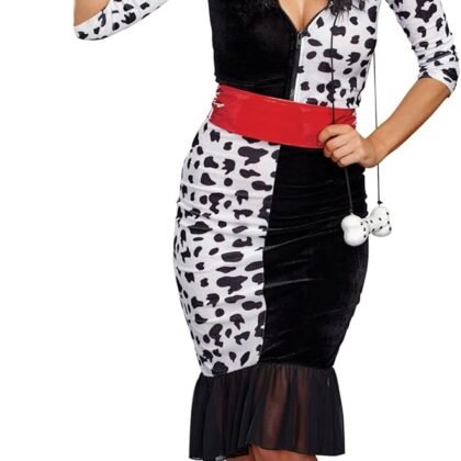 Dreamgirl Adult Dalmatian Costume for Women, Dalmatian Diva Halloween Costume