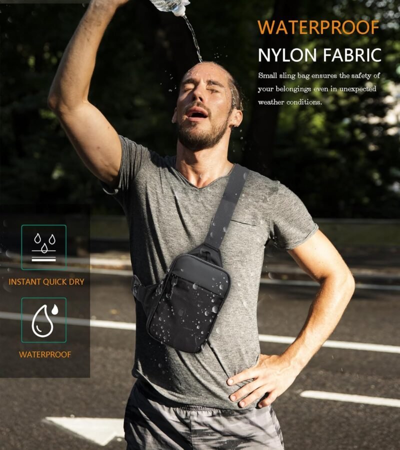 Mini Sling Bag for Men Women, Waterproof Utility Crossbody Backpack Chest Bag for Hiking Travel Sports Running - Image 5
