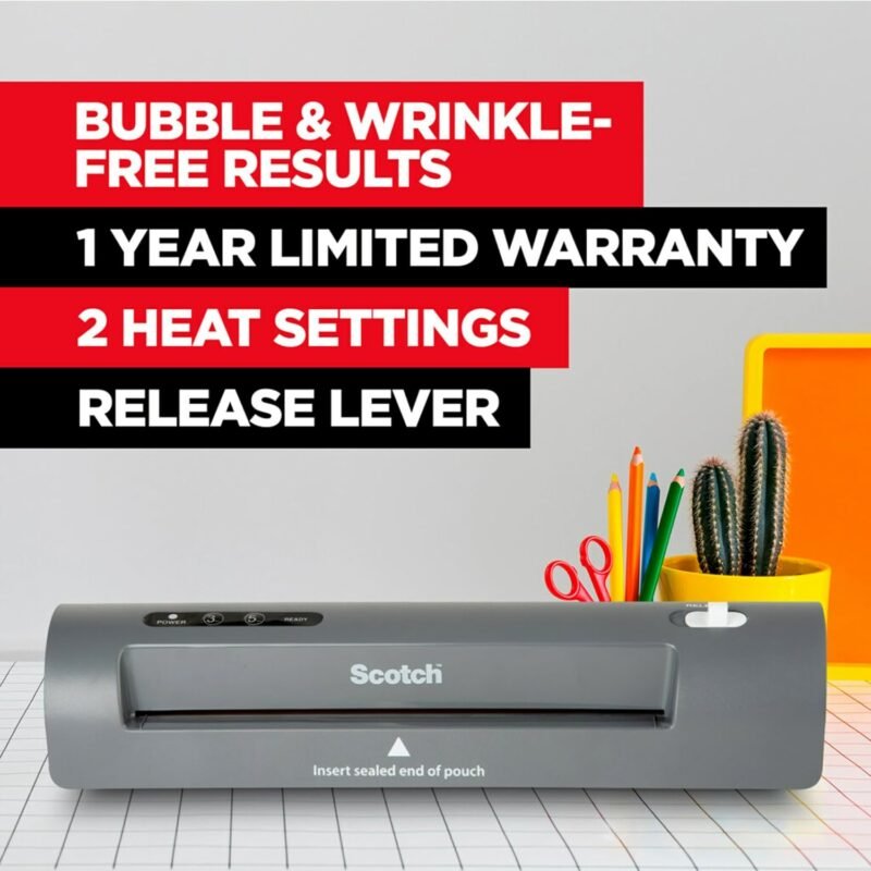 Scotch TL901X Thermal Laminator, 1 Laminating Machine, Gray, Laminate School Assignments and Documents, for Dorm Room or School Supplies, 9 in. - Image 2