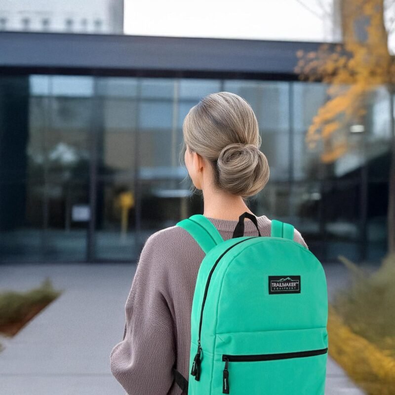 Trail maker Classic 17 inch Backpacks with Adjustable Padded Straps | School Backpacks for Girls, Boys (Aqua) - Image 8