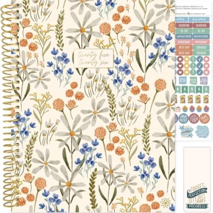 bloom daily planners 2025-2026 (8.5" x 11") Academic Year Day Planner (July 2025 - July 2026) - Weekly & Monthly Dated Agenda Organizer with Stickers & Tabs - Whimsical Wildflowers