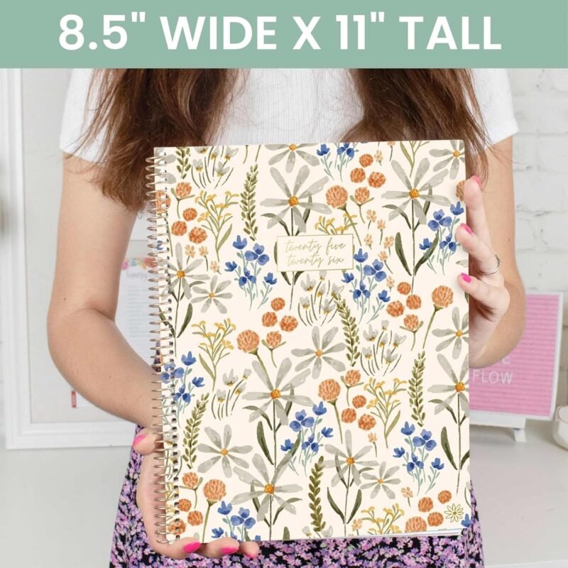 bloom daily planners 2025-2026 (8.5" x 11") Academic Year Day Planner (July 2025 - July 2026) - Weekly & Monthly Dated Agenda Organizer with Stickers & Tabs - Whimsical Wildflowers - Image 6