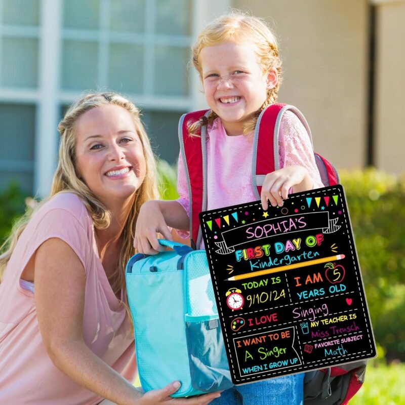 Double-Sided First Day & Last Day School Board, 12 10 Inches, Reusable Color Painting, Washable Chalkboard Signs for Kindergarten & Pre-K - Image 5