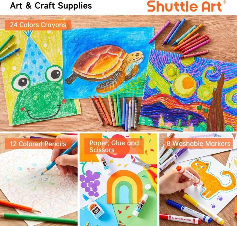 Shuttle Art 102 PCS Back to School Supplies Kit, School Supply Box for Grades K-5, School Supplies for Kids and Students, Including Pencils, Pens, Markers, Erasers, Notebooks, Folders and More - Image 4