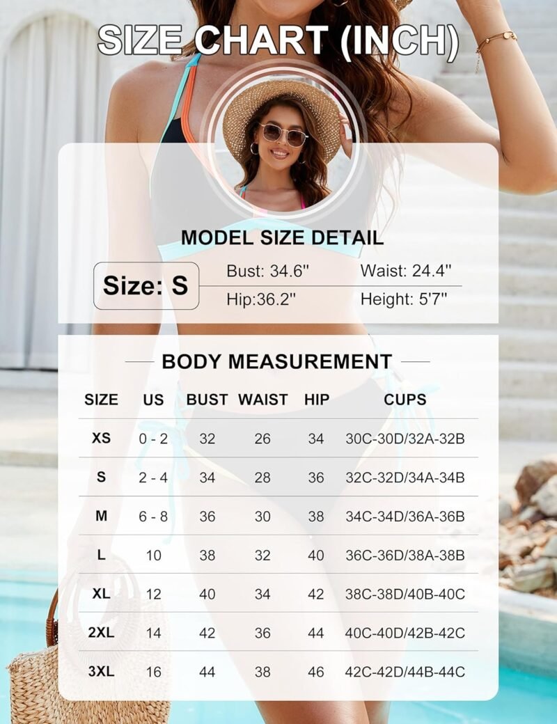 Blooming Jelly Women's Bikini Set Two Piece Swimsuit Triangle Top String Mid Rise Bottom Cheeky Bathing Suit - Image 6
