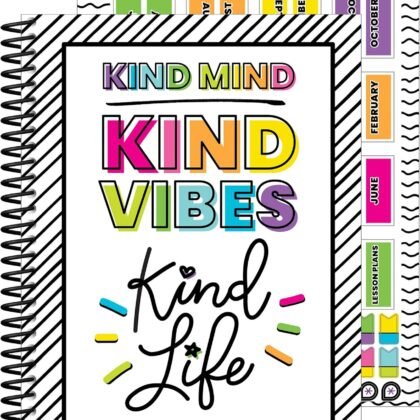 Carson Dellosa Kind Vibes Teacher Planner—Undated Weekly/Monthly Lesson Plan Book and Record Organizer for Classroom or Homeschool (8 inches x 11 inches)