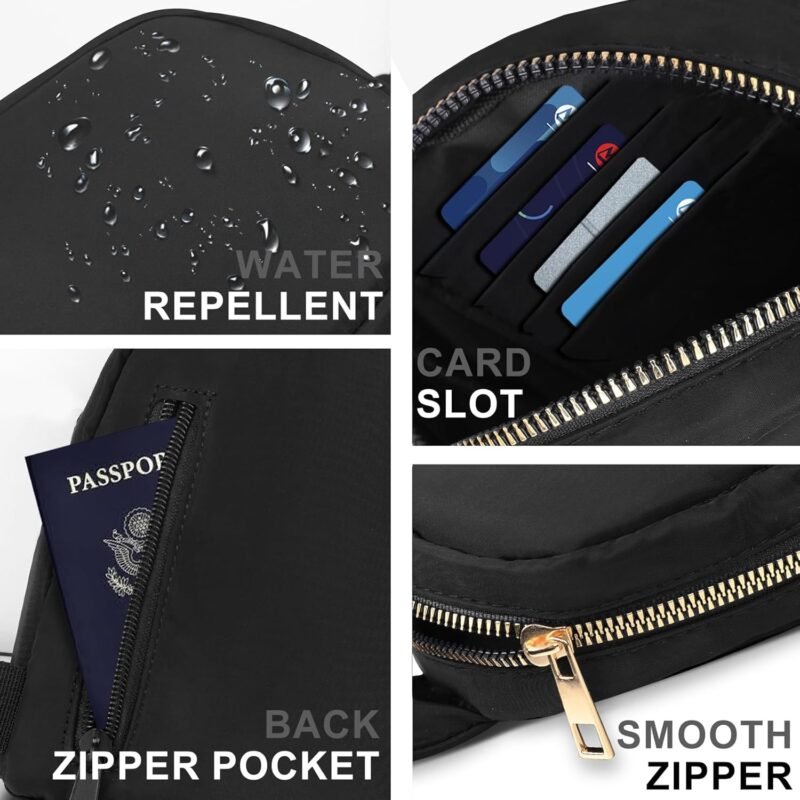 VOROLO Small Sling Bag For Men and Women，Crossbody Bags For Women with Ajustable Strap Trendy Cross body Bag Black - Image 4