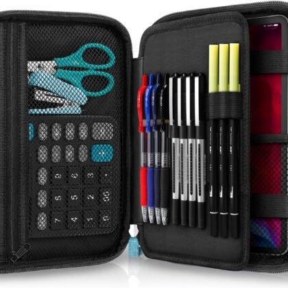 Zannaki Big Capacity Storage Pouch Marker Pen Pencil Case Simple Stationery Bag Box Art Tool & Sketch Storage Boxes for Bullet Journal Middle High School Office College Student Girl Women Adult Teen