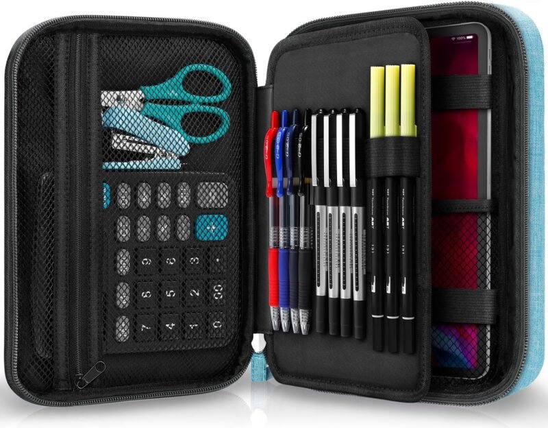Zannaki Big Capacity Storage Pouch Marker Pen Pencil Case Simple Stationery Bag Box Art Tool & Sketch Storage Boxes for Bullet Journal Middle High School Office College Student Girl Women Adult Teen