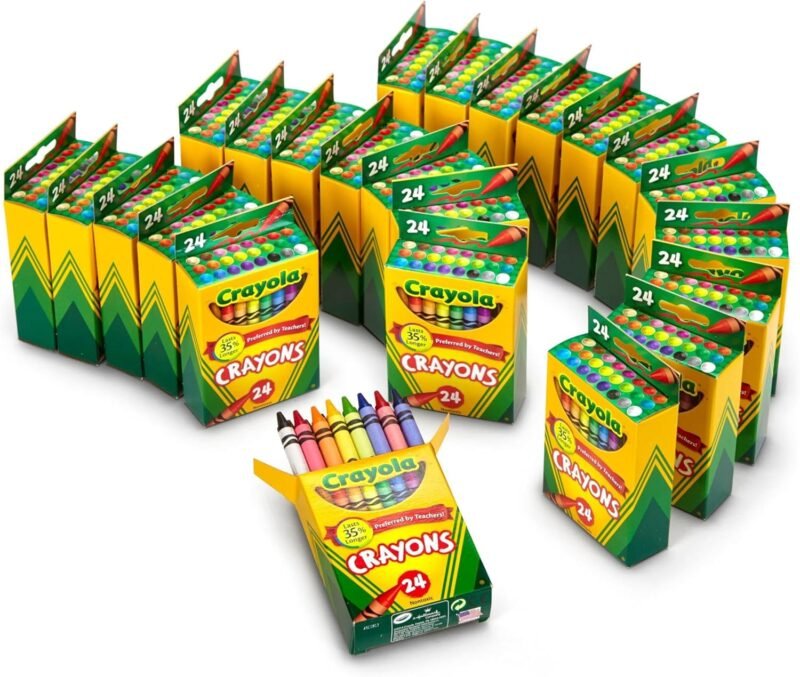 Crayola Crayons Bulk (24 Packs), Kids Back to School Essentials, Teacher Classroom Must Haves, Bulk School Supplies for Preschool & Kindergarten