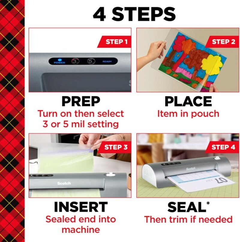Scotch TL901X Thermal Laminator, 1 Laminating Machine, Gray, Laminate School Assignments and Documents, for Dorm Room or School Supplies, 9 in. - Image 8