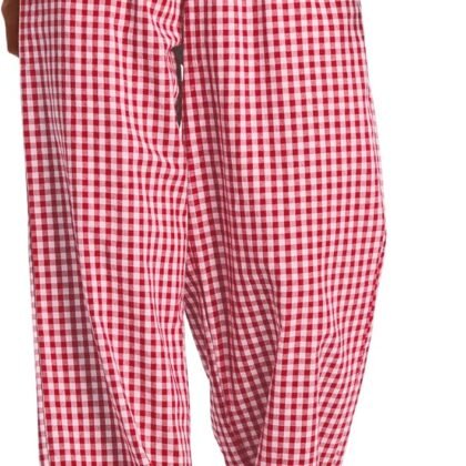 LOMON Women's Striped Gingham Boxer Pants Cotton Pajama Lounge Pj Casual Plaid Trousers Y2K Beach Bottoms with Pockets