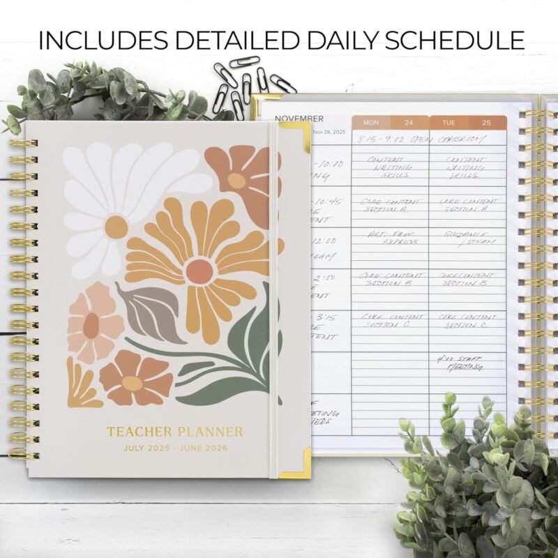 Aesthetic Teacher Planner For The 2025-2026 Academic School Year - Your All Incl. 8.5" x 11" Lesson Plan Book Supplies - Easily Organize Your Daily, Weekly & Monthly Classroom/Homeschool Schedule - Image 3