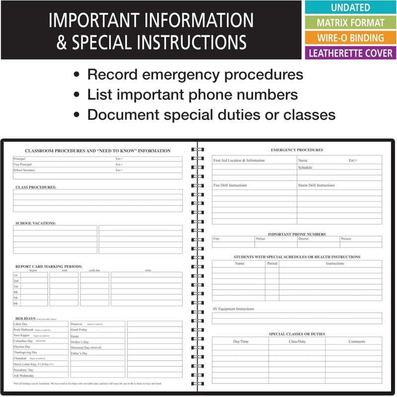 Elan Publishing Company 4 Period Teacher Lesson Plan; Days Vertically Down The Side (P4-97) - Image 3