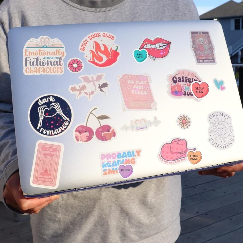 120 PCS Romance Book Stickers for Kindle, Bookish Sticker Pack for Readers Adult Spicy Booktok Vinyl Decals for Laptop IPAD Reader Water Bottle Girls Waterproof - Image 5