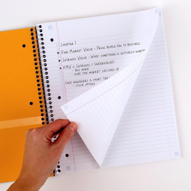 Five Star Spiral Notebooks + Study App, 3 Pack, 1-Subject, College Ruled Paper, 100 Sheets, 11" x 8-1/2", Black, White, Amethyst Purple (820188-ECM) - Image 3