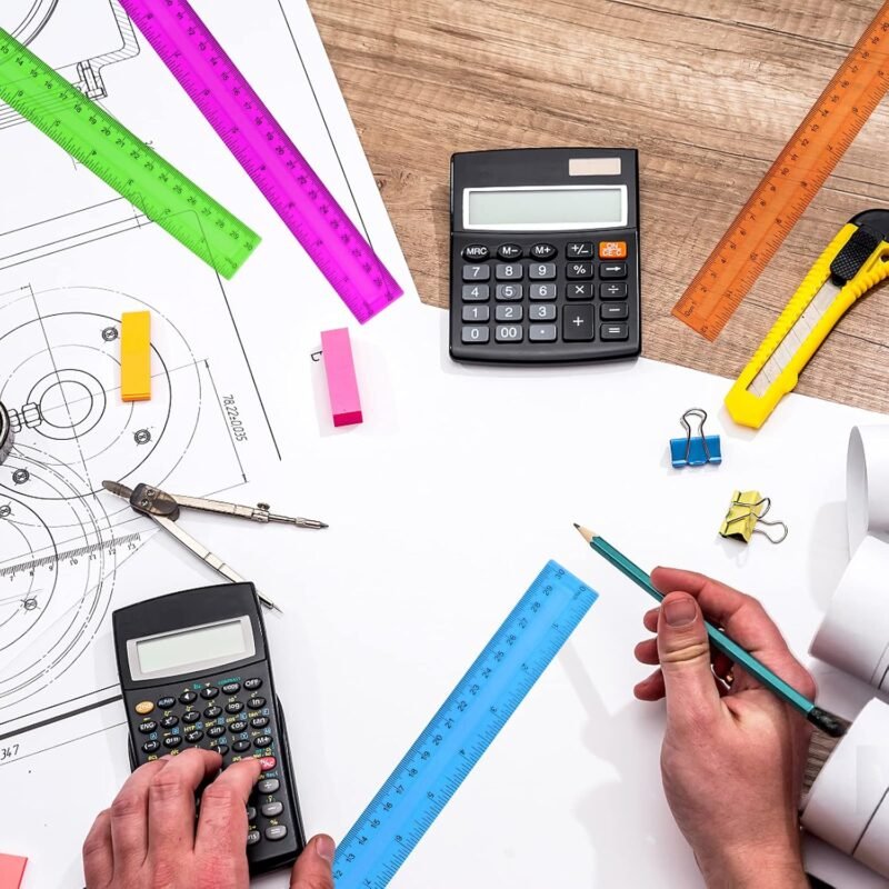 6PCS Clear Ruler, 12 Inch Plastic Rulers for School, Home, or Office, Clear Plastic Rulers, Assorted Colors. - Image 4