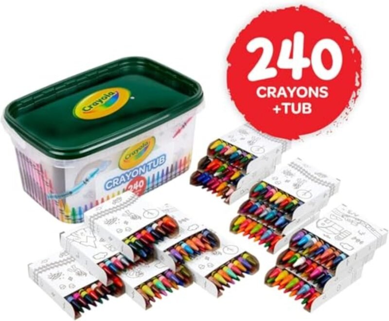 Crayola Crayon Tub (240ct), Bulk Crayon Set for Toddlers, Kindergarten Classroom Must Haves for Teachers, Back to School Art Supplies, 3+ [Amazon Exclusive] - Image 2