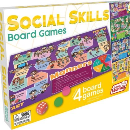 Junior Learning Social Skills Board Games, 4 Games, Ages 5-8, Empathy & Manners, Grade 1-2