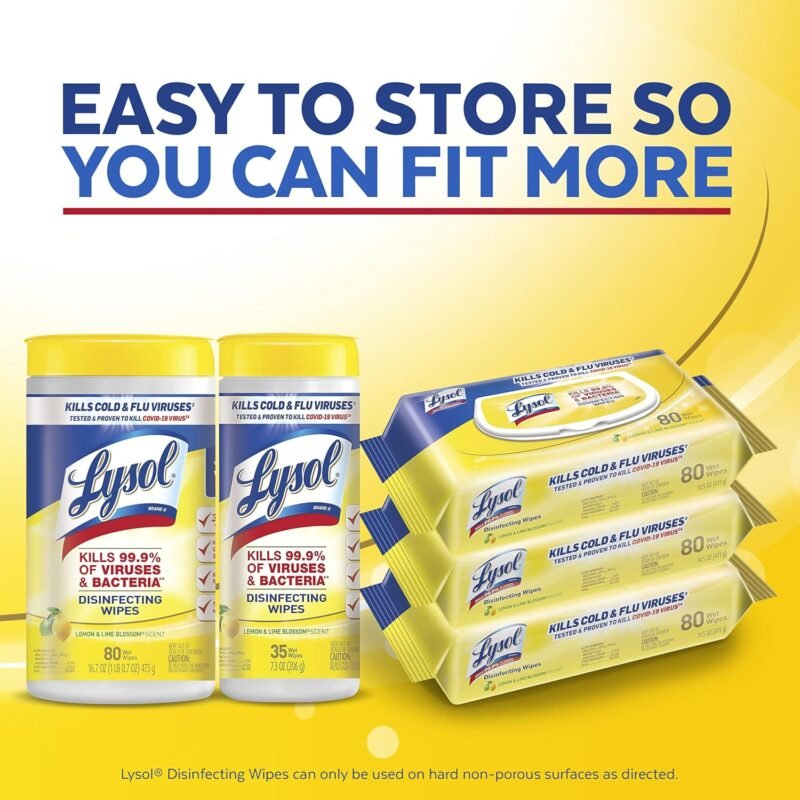 Lysol Disinfecting Handi-Pack Wipes, Lemon and Lime Blossom, 480 Count - Image 5