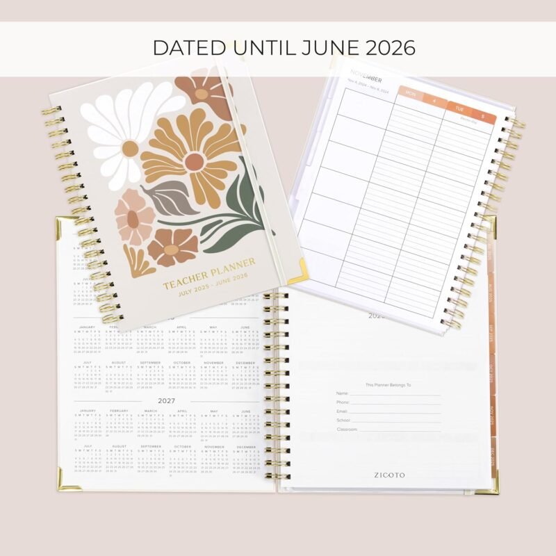 Aesthetic Teacher Planner For The 2025-2026 Academic School Year - Your All Incl. 8.5" x 11" Lesson Plan Book Supplies - Easily Organize Your Daily, Weekly & Monthly Classroom/Homeschool Schedule - Image 8