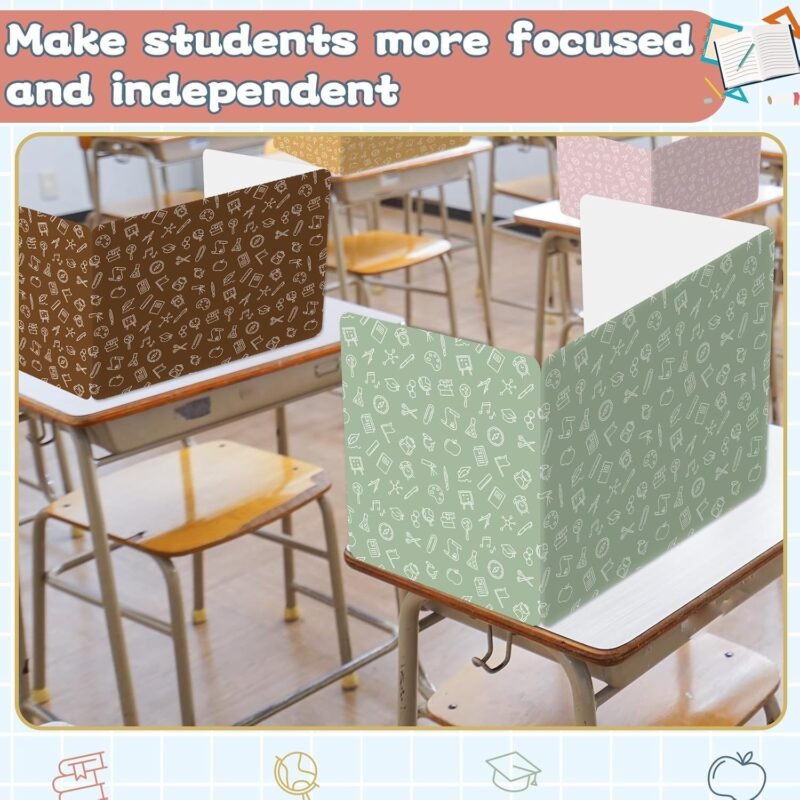 gisgfim 36 Pack Privacy Shields for Student Desk Colorful Desk Dividers Durable Privacy Folders Testing Dividers Shield Study Boards Panel Partition for Classroom Teacher Back to School Supplies - Image 7