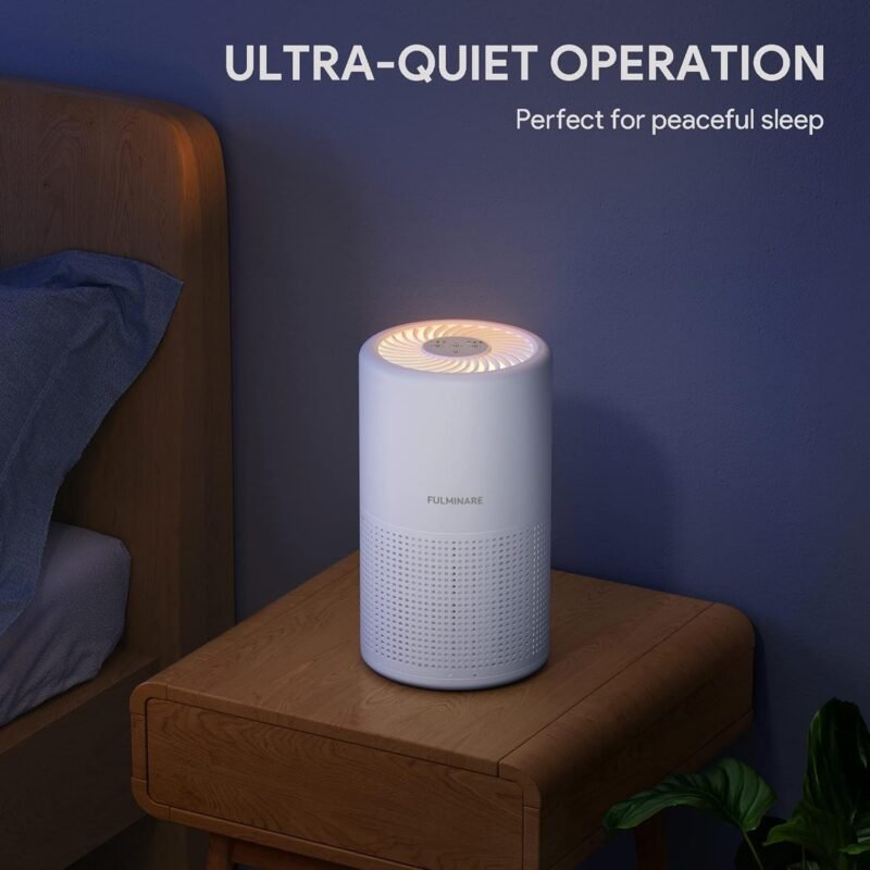 Air Purifiers for Bedroom, FULMINARE H13 True HEPA Air Filter, Quiet Air Cleaner With Night Light,Portable Small Air Purifier for Home, Office, Living Room - Image 9