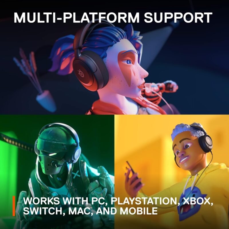 SteelSeries Arctis Nova 1 Multi-System Gaming Headset — Hi-Fi Drivers — 360° Spatial Audio — Comfort Design — Durable — Ultra Lightweight — Noise-Cancelling Mic — PC, PS5/PS4, Switch, Xbox - Black - Image 9