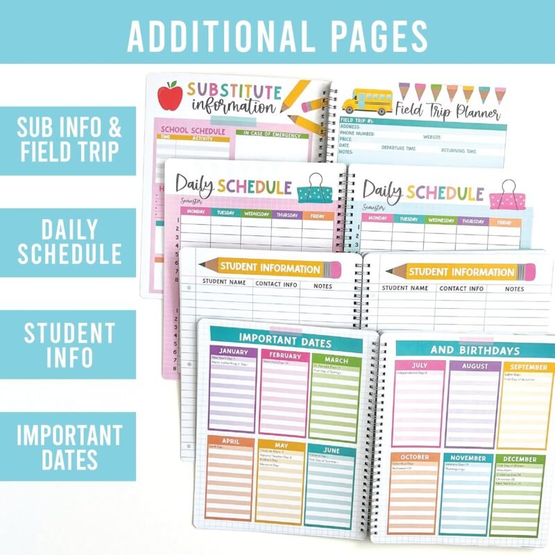 Hadley Designs Teacher Planner 2025-2026 – Undated Teacher Planners, Homeschool Lesson Planner Book For Teachers Must Haves, Lesson Plan Book For Teachers Classroom Supplies & Appreciation Gifts - Image 4