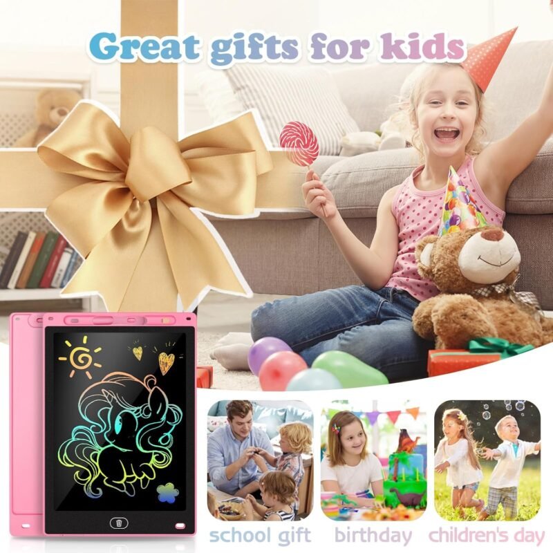 KTEBO® 2 Pack 10 Inch LCD Writing Tablet for Kids, Electronic Drawing Pad and Doodle Board for Ages 3-8, Birthday and Christmas Gifts for Boys and Girls (Pink & Blue) - Image 6