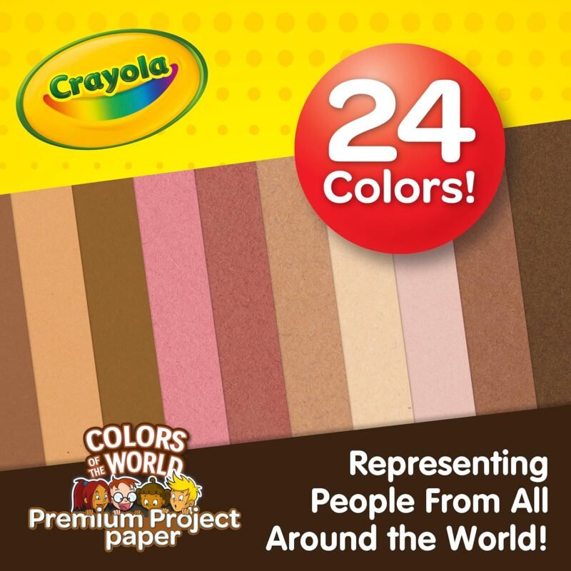 Crayola Construction Paper in Colors of The World, 8.5” x 11”, 24 Colors, Craft Supplies, 48 Sheets - Image 3