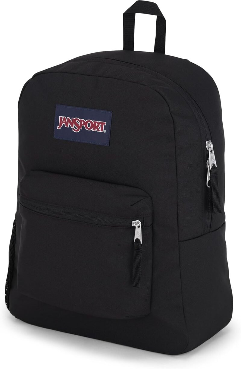 JanSport Cross Town Backpack 17" x 12.5" x 6" - Simple Bag for Everyone with 1 Main Compartment, Front Utility Pocket - Premium Class Accessories - Black - Image 8