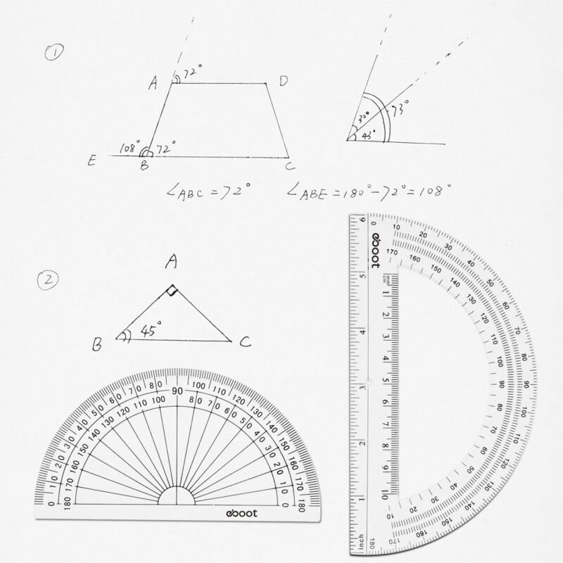 eBoot Plastic Protractor Protractor 180 Degrees, 4 Inch and 6 Inch, Clear, 2 Pieces - Image 7
