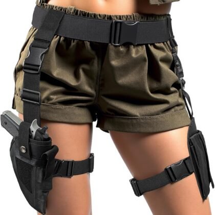 SeptCity Thigh Holster for Women, Adjustable Leg Holster and Belt for Pistols, Swat Cop Set Party Halloween Cosplay Accessory Cowboy Costume for Women