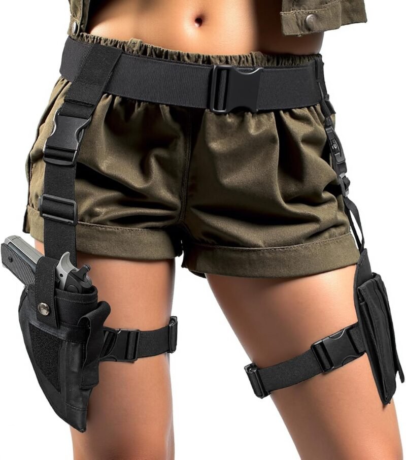 SeptCity Thigh Holster for Women, Adjustable Leg Holster and Belt for Pistols, Swat Cop Set Party Halloween Cosplay Accessory Cowboy Costume for Women