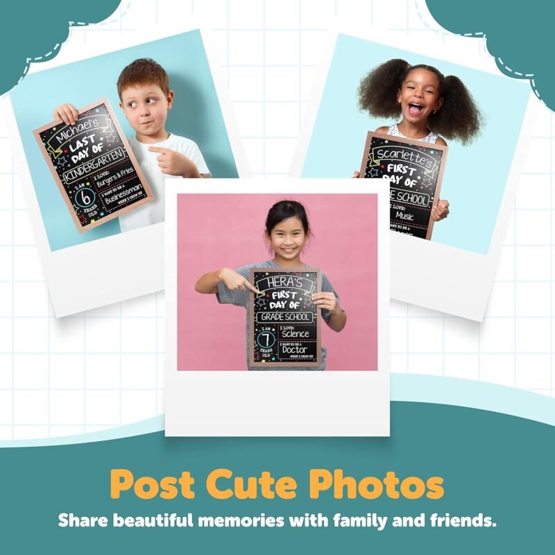 First Day Last Day of School Double Sided Sign with Frame (Reusable Dry Erase Board for Liquid Chalk Markers - 9.17" x 13.27") - Image 6