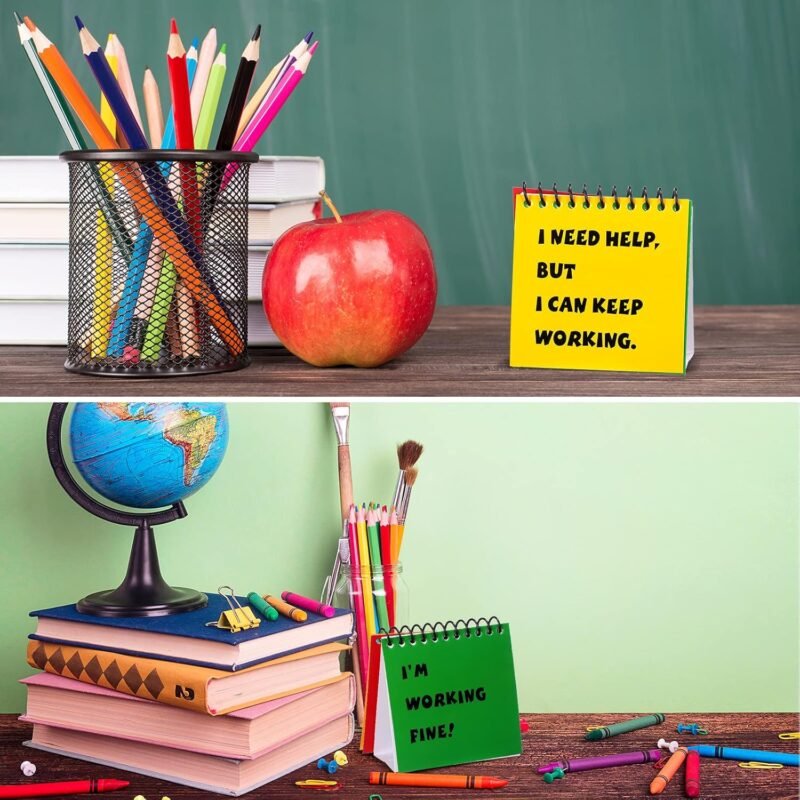 Jutom 24 Pcs I Need Help Mini Flip Chart for Teacher Need Classroom Management Tools Teacher Incentives Self Assessment Cards for Kids Toddlers Students Behavior School Supplies - Image 4