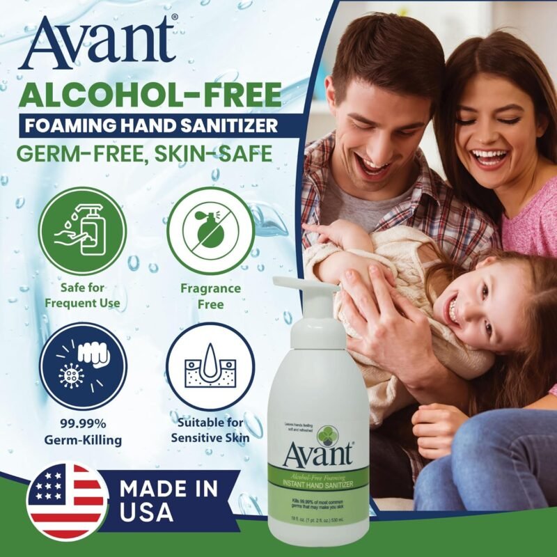 Avant® Alcohol-Free Foaming Hand Sanitizer, 18 oz Bottle 2-Pack bulk - Image 2