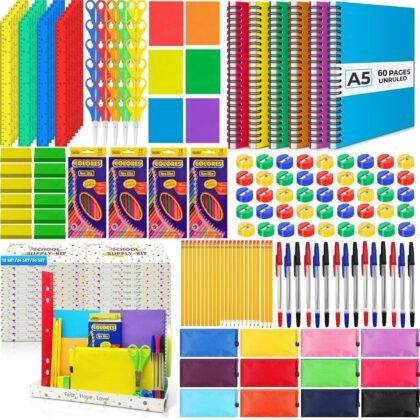 Back to School Supplies Bundle Kit Bulk for Christmas Child Shoebox Donation Classroom School Essential Supplies Kit for Ages 6-12 for Christian Charity Packing Party Samaritan Purse Gifts (12)
